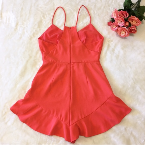 Gorgeous Mustard Seed Coral Romper - Picture 3 of 4